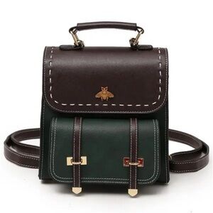 Little Bee Vintage Faux-Leather Backpack / handbag